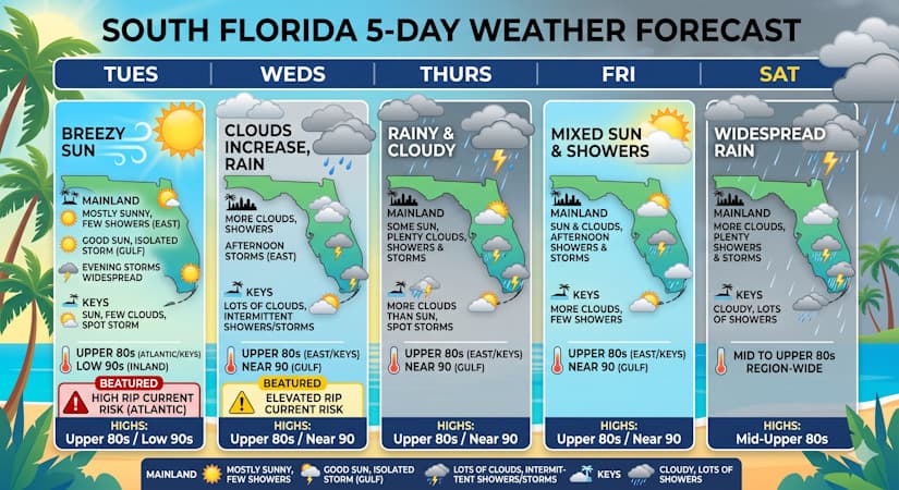 Breezy Sun Gives Way to a Soggy Week Ahead for South Florida
