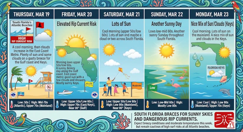 South Florida Braces for Sunny Skies and Dangerous Rip Currents