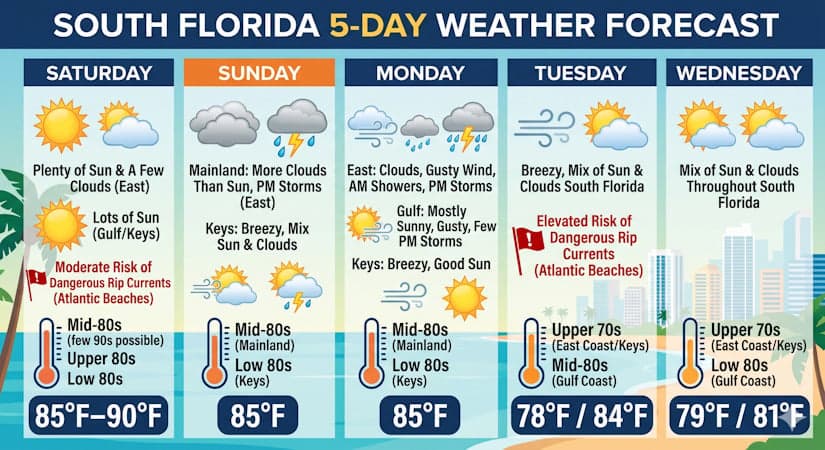South Florida Heat Waves Goodbye as Storms and Gusty Breezes Roll In