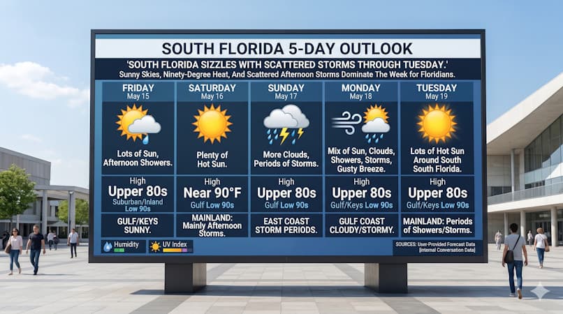 South Florida Sizzles With Scattered Storms Through Tuesday