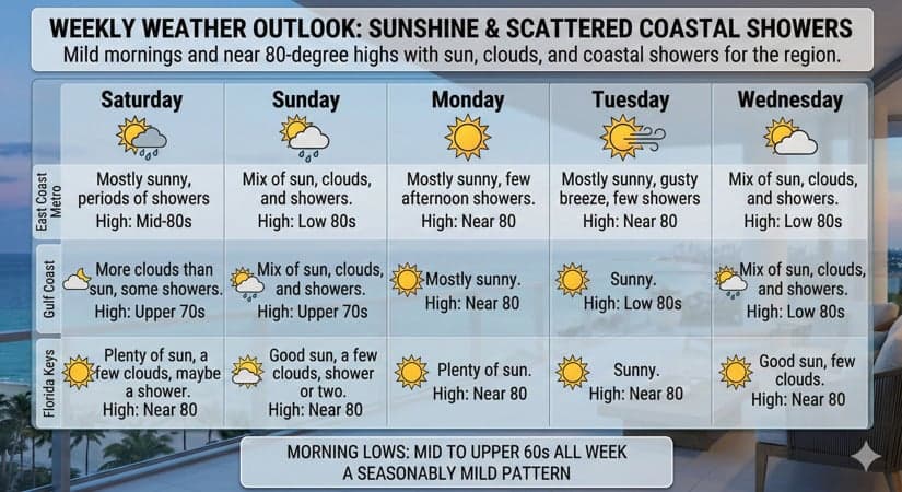 Sunshine and Scattered Showers Define the Week Ahead