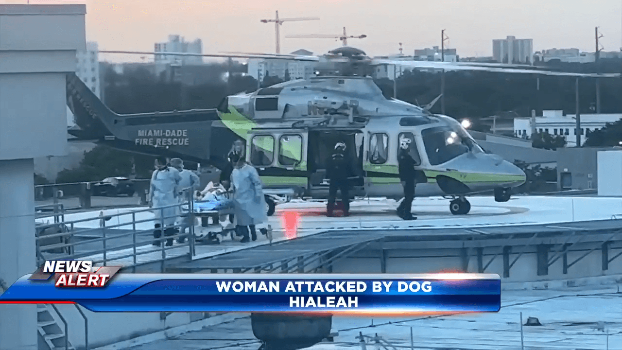 Woman airlifted after being attacked by dog in Hialeah