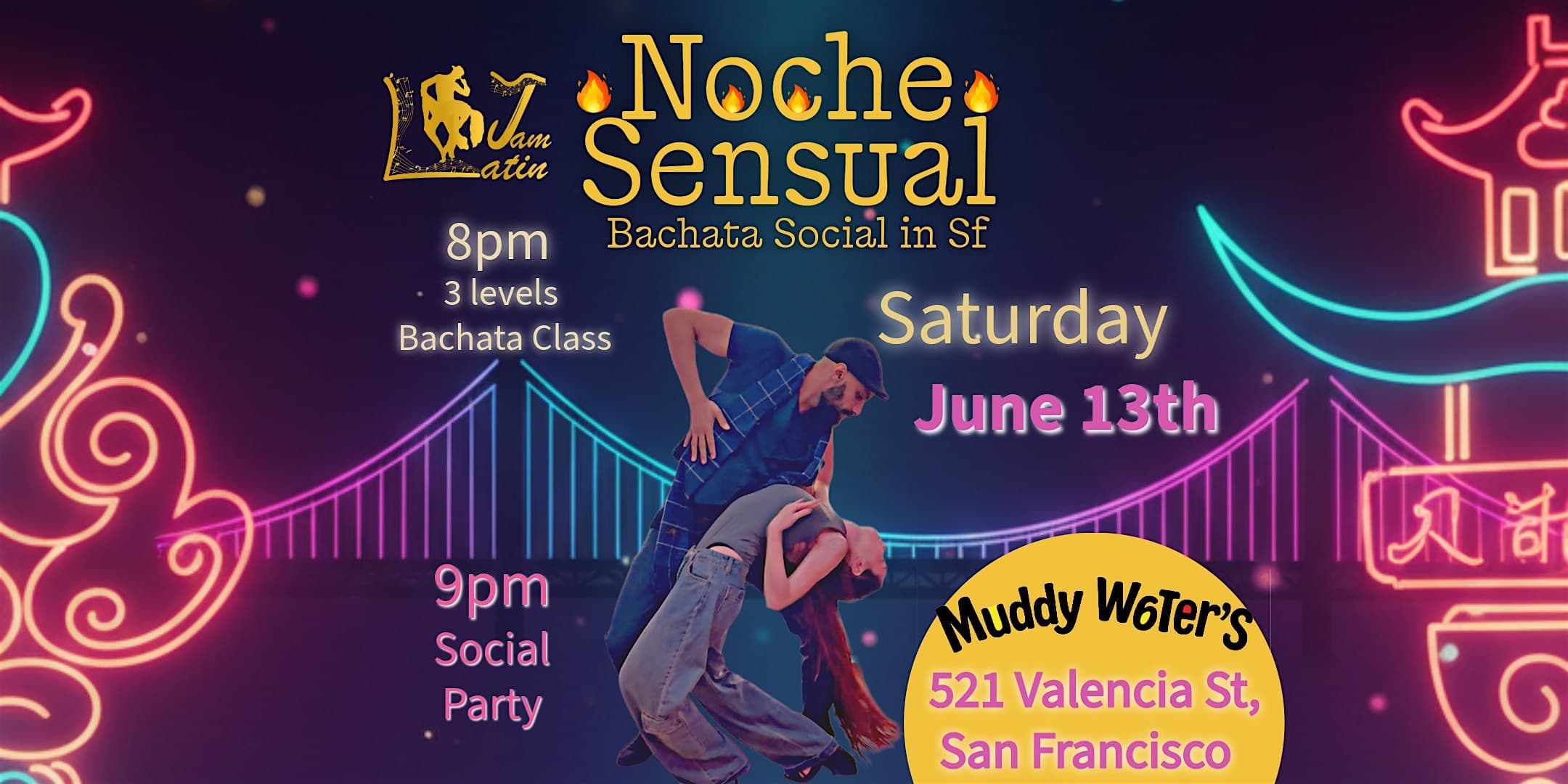 Bachata Social in Sf Saturday  Noche Sensual | Bachata class and Party |