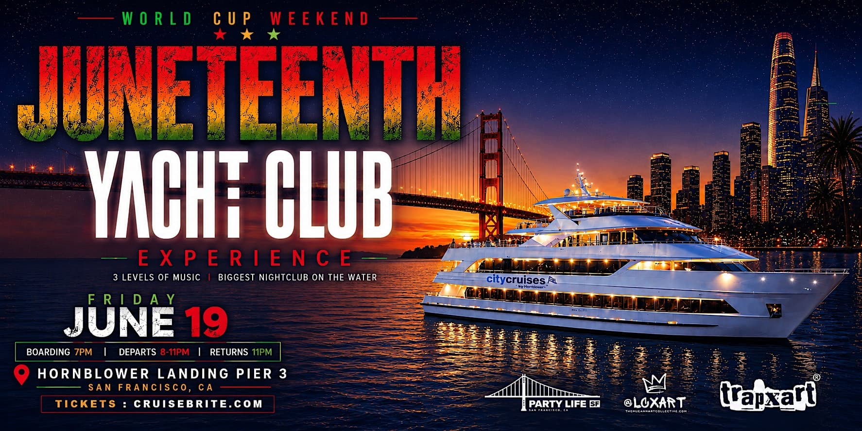 JUNETEENTH YACHT CLUB CRUISE ON THE SF SPIRIT HORNBLOWER