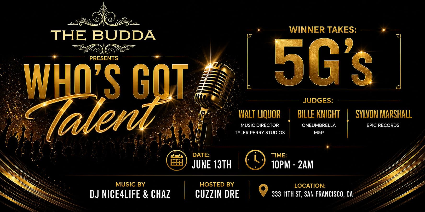 Who's Got Talent  at THE BUDDA NIGHTCLUB!
