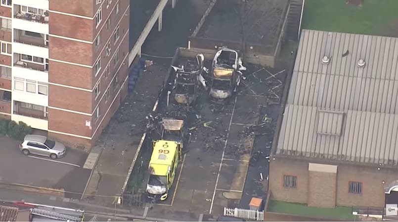 Antisemitic Arson Attack Destroys Four Jewish Community Ambulances in North London (Video)