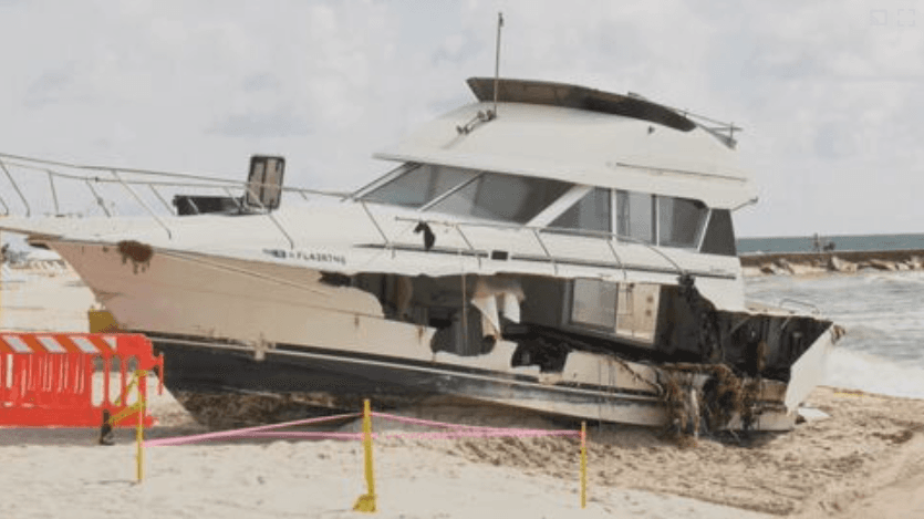 Damaged boat found beached in Bal Harbour; no injuries reported