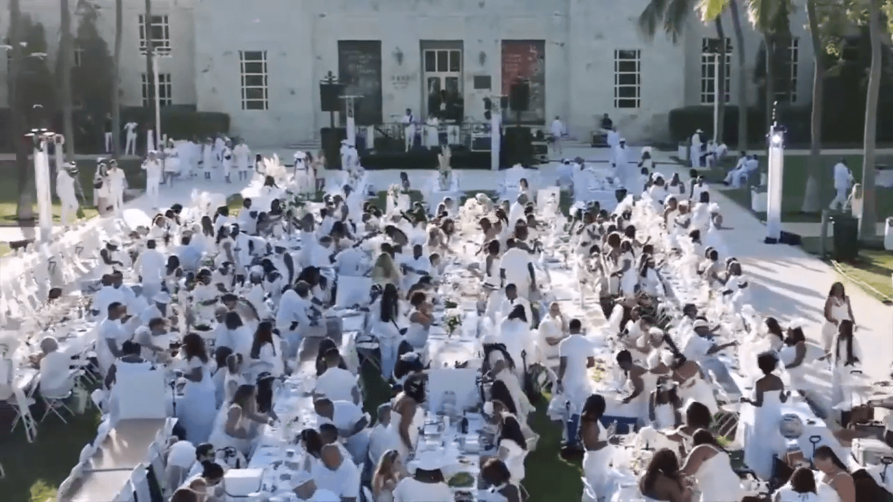 Dîner en Blanc hosts white-out picnic party filled with elegance and mystery in Miami