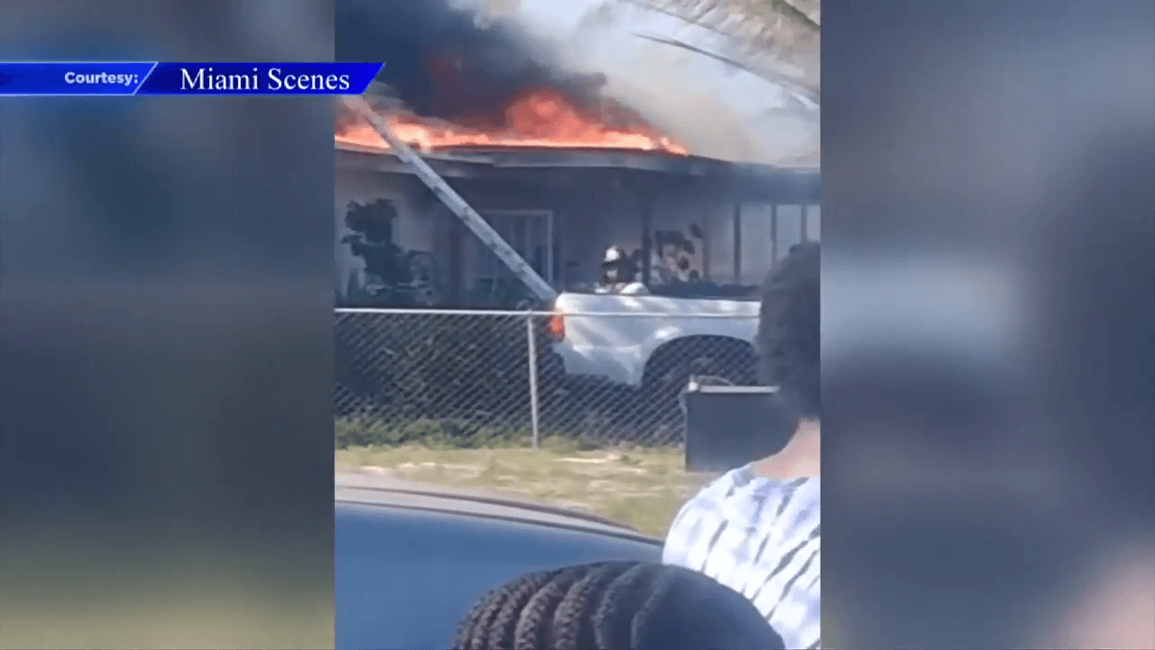 Home ablaze after 2 cars erupt in flames in Miami Gardens driveway; no injuries reported