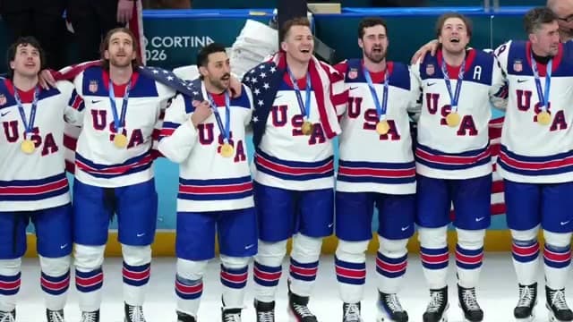 Hughes scores in overtime as US beats Canada for first men’s hockey gold at the Olympics since 1980