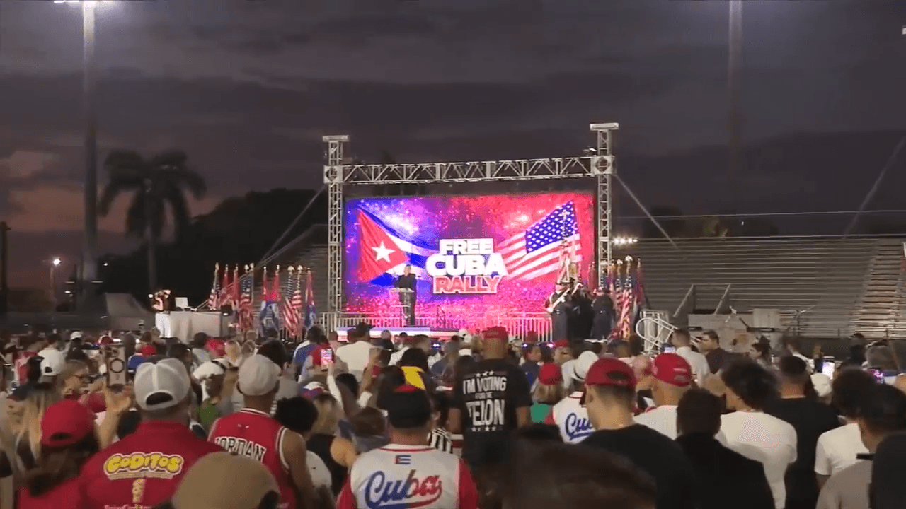 Hundreds gather in support of freedom for Cuba at Milander Park in Hialeah