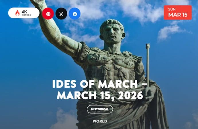 In 200 BC To The Romans, The Ides Of Each Month, Including March 15, Are Sacred To Jupiter And Used As A Standard Deadline For Settling Debts