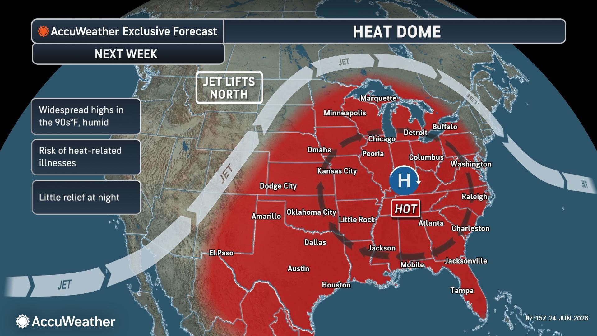 Massive Heat Dome and Severe Storm Threat Loom Over America’s Historic 250th Fourth of July Holiday Weekend (Video)