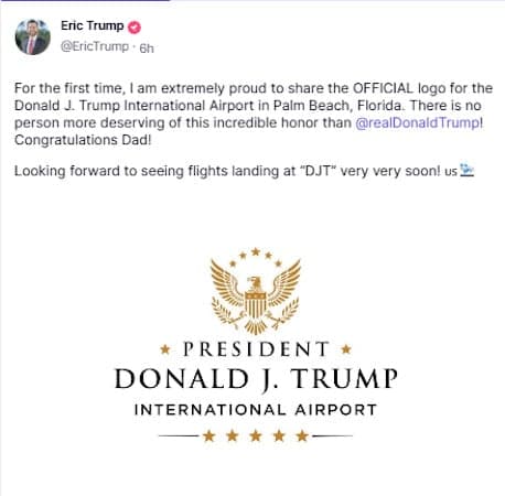 Palm Beach County Oks Donald Trump Airport Naming Deal Amid Profit Concerns