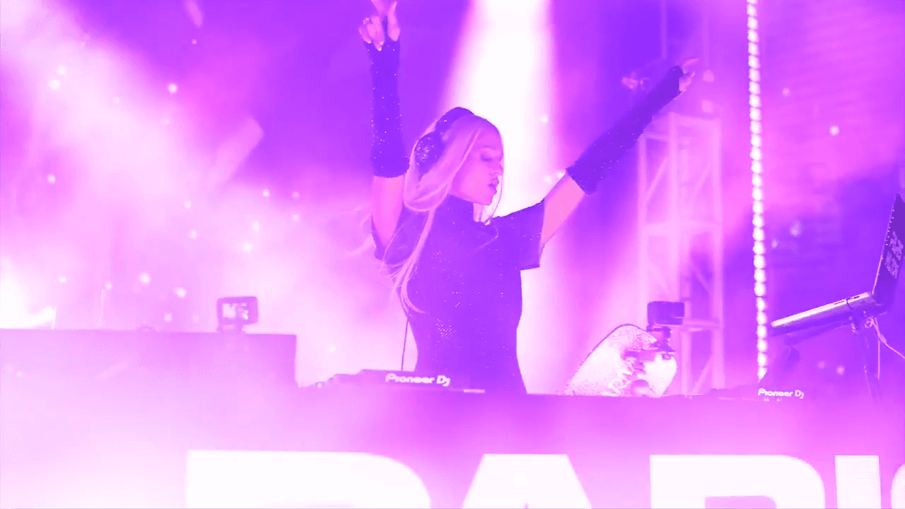 Paris Hilton shows off her DJ skills to celebrate opening of revamped SoFlo hotel in Hollywood