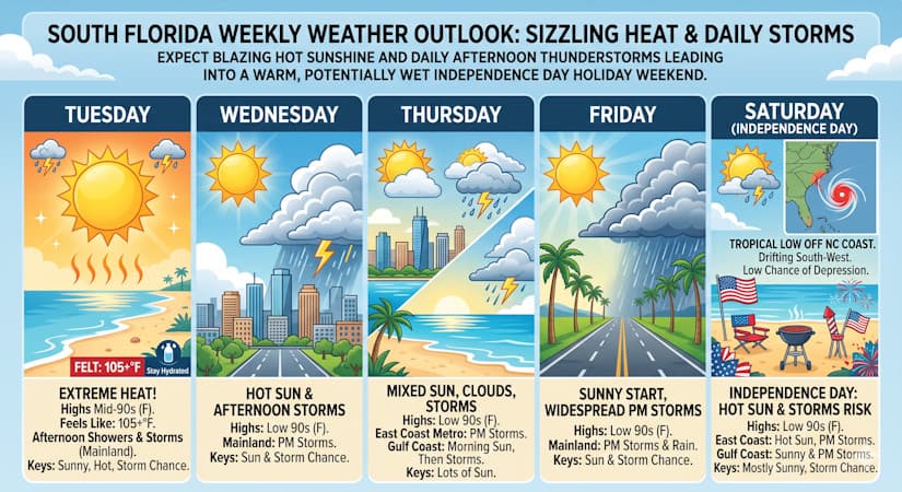 Sizzling Heat And Daily Storms Rule The Lead-Up To Independence Day (Video)