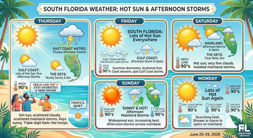 Sizzling South Florida Summer Forecast: Intense Heat and Scattered Afternoon Storms Ahead