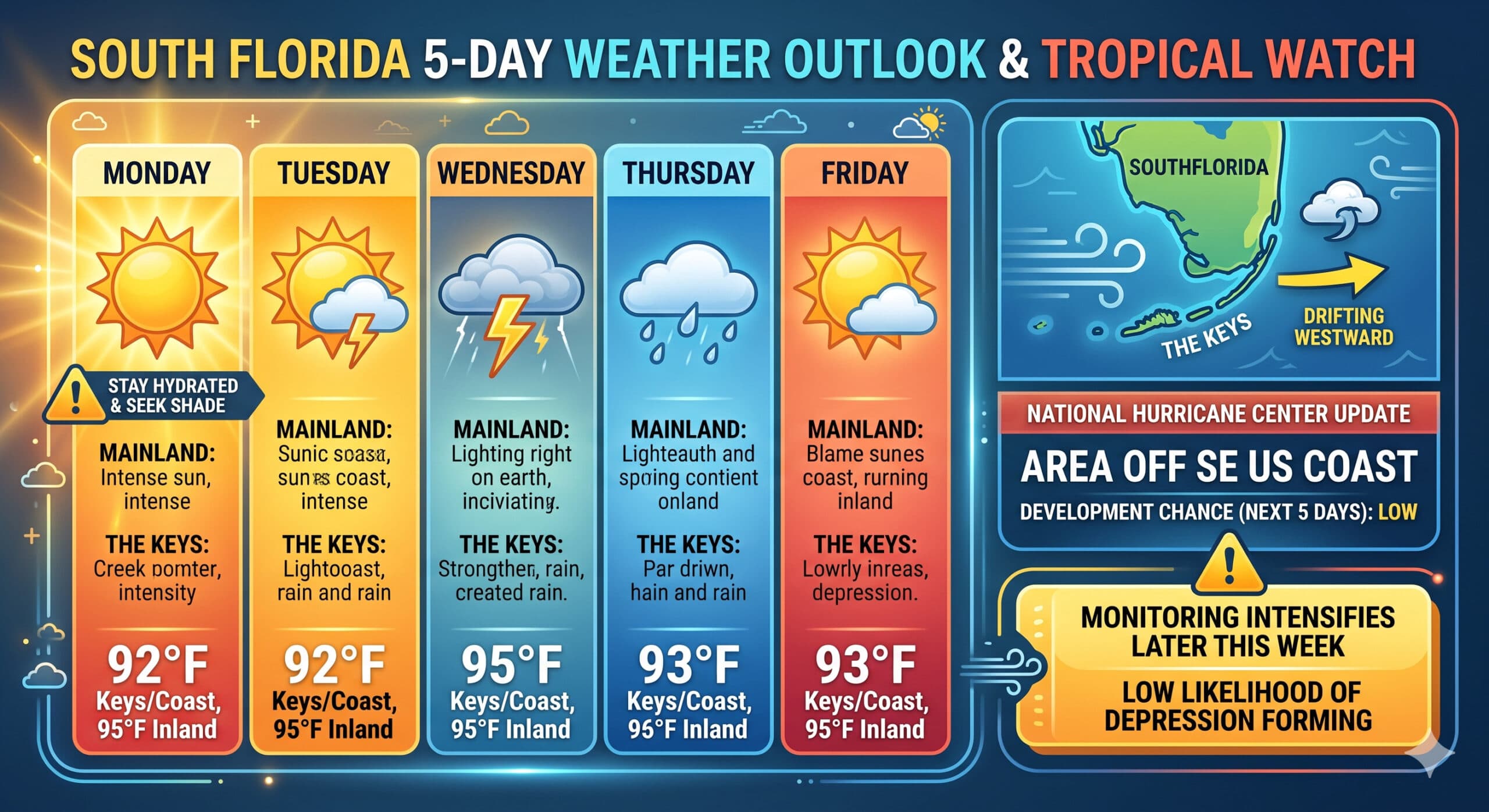 Sizzling Sun Leads the Week as Tropical Monitoring Begins