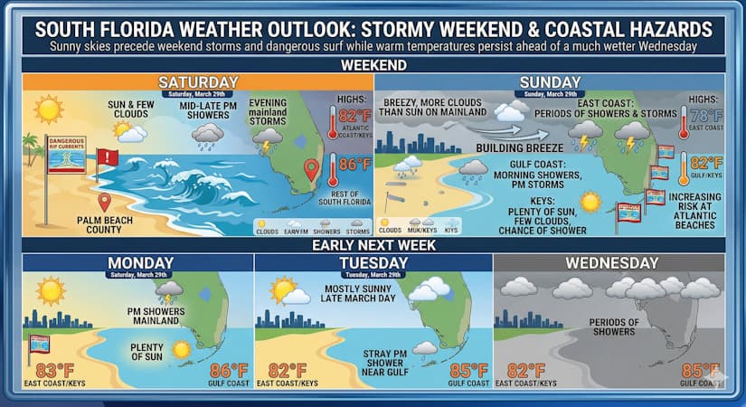 South Florida Braces for Stormy Weekend and Hazardous Coastal Conditions