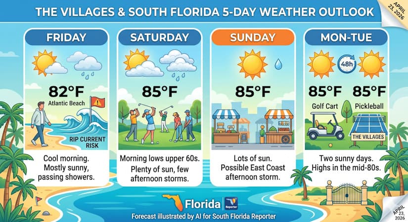 South Florida Forecast: Sunny Skies and Warm Temperatures Expected Through Tuesday Following Cool Friday Start