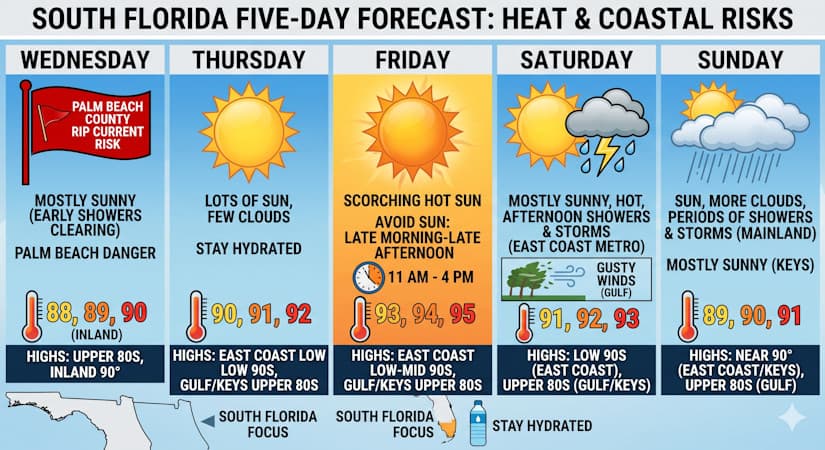 South Florida Heatwave: Palm Beach County Rip Current Risks and Nineties Return