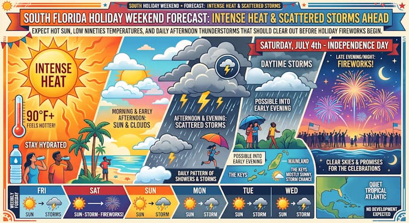 South Florida Holiday Weekend Forecast: Intense Heat and Scattered Storms Ahead