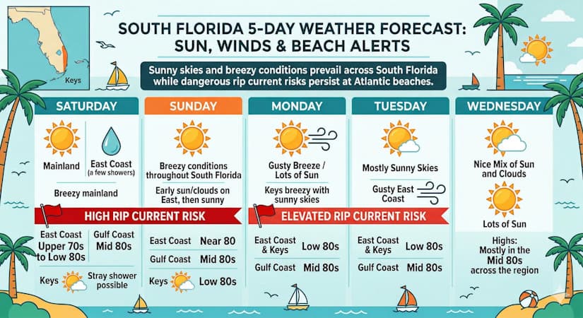 South Florida Outlook: Radiant Sun and Brisk Winds Dominate the Upcoming Week