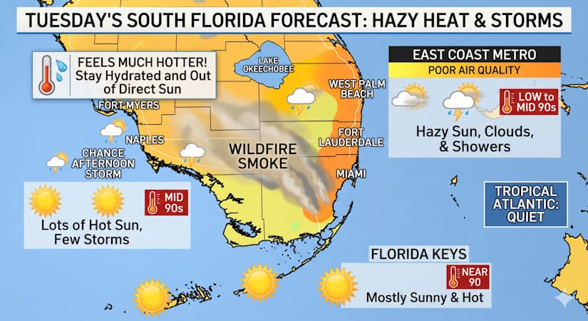 South Florida Swelters Under Intense Heat and Wildfire Smoke