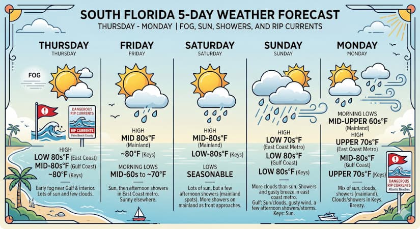 South Florida Weather: From Morning Mist to Weekend Showers and Gusty Winds