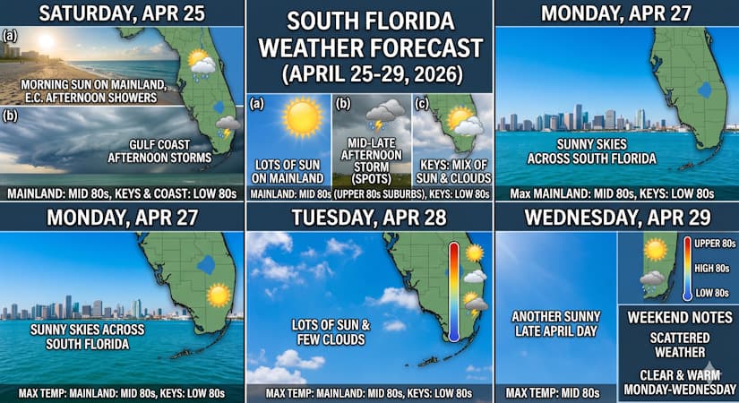 Sunny Skies Dominate South Florida Forecast Despite Scattered Weekend Showers