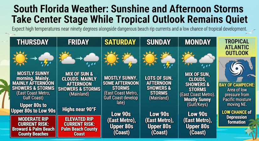 Sunshine and Afternoon Storms Take Center Stage While Tropical Outlook Begins (Tropic Video)