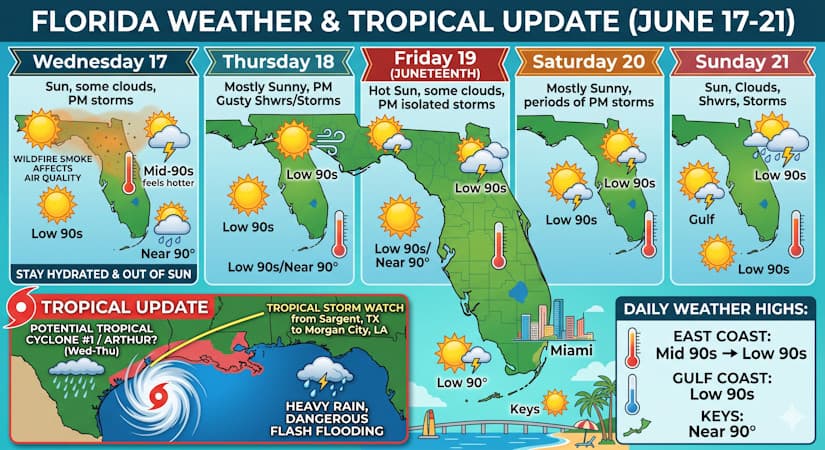 Sweltering Heatwaves Grip Florida as Gulf Cyclone Nears Tropical Storm Status