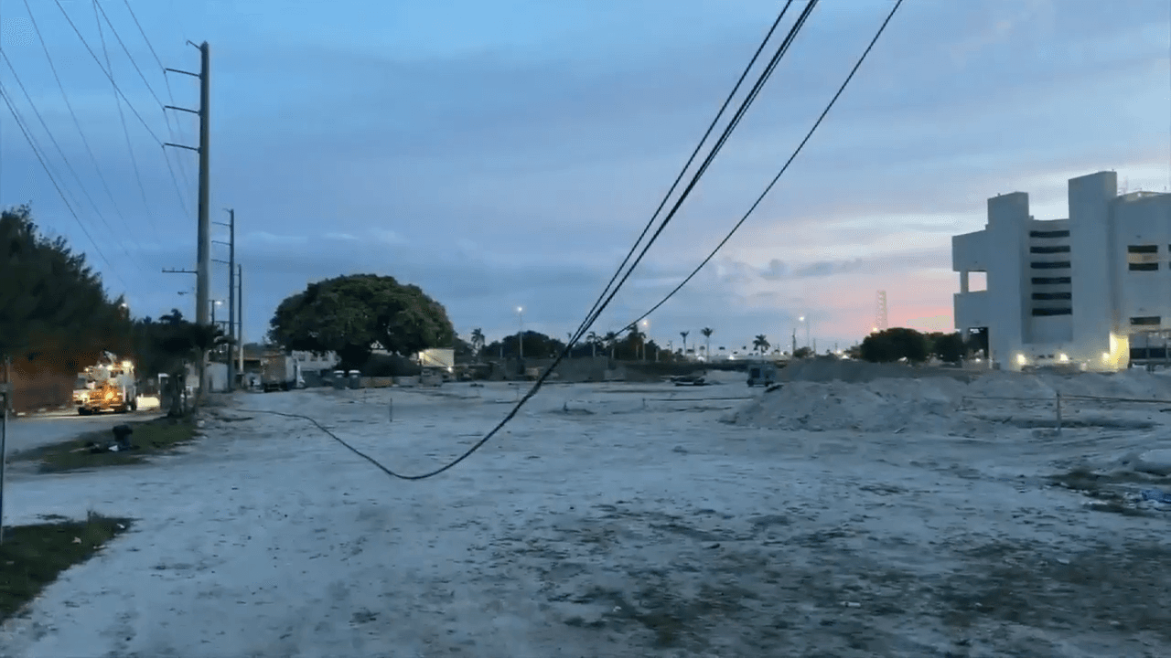 Truck knocks down power lines near Turner Guilford Knight Correctional Center in West Miami-Dade