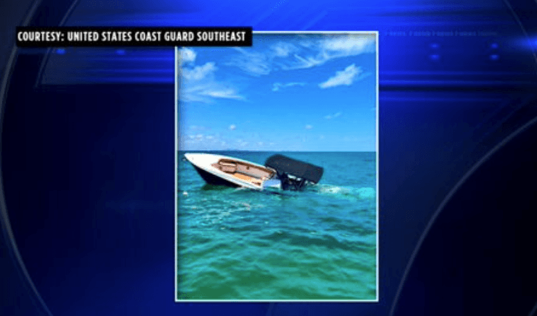 U.S. Coast Guard rescues boaters from a sinking boat; no injuries reported