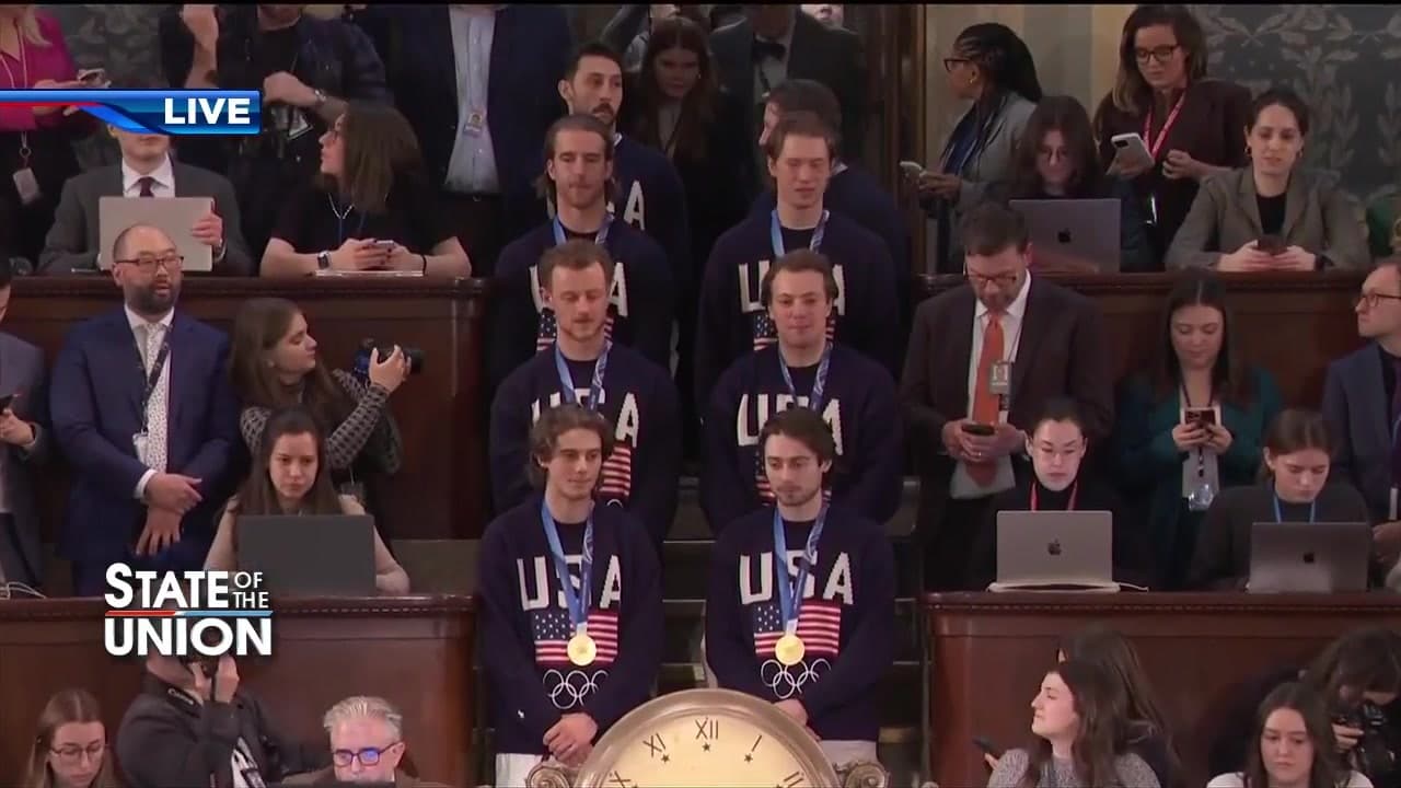 US men’s hockey team feted at State of the Union; Trump says women’s team will be honored ‘soon’