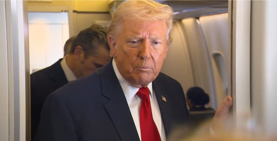 “Whatever It Takes”: Trump Vows “Unconditional Surrender” for Iran as Conflict Scales Up Aboard Air Force One (Video)