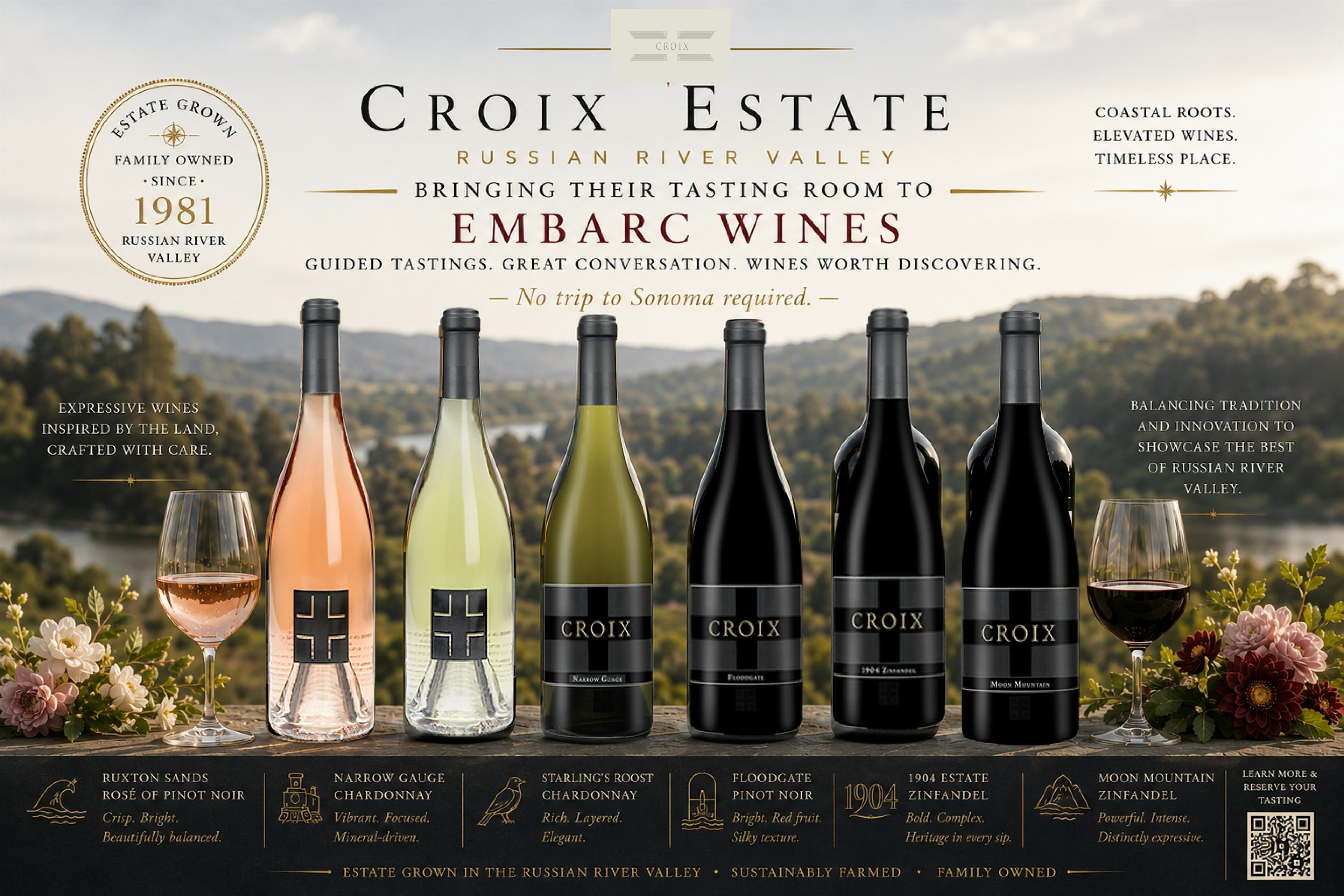 Exclusive Croix Estate Wine Tasting at Embarc Wines